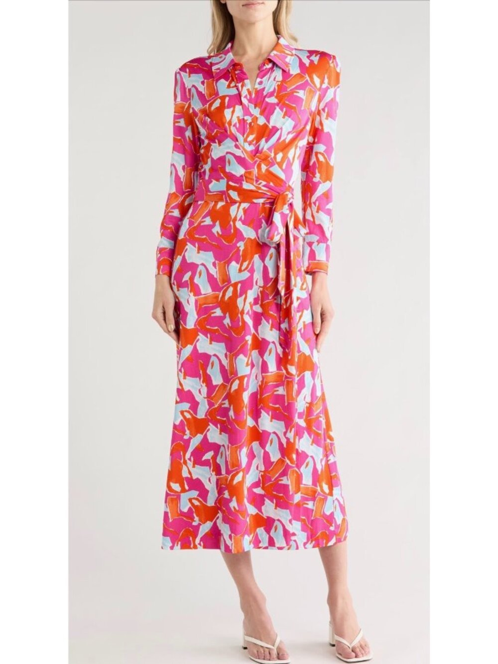 Diane von Furstenberg Sana Two pink wrap Dress size L